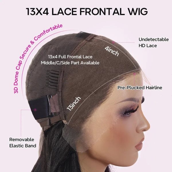 center wig 13x4 straight lace front wig 8&27 honey blonde highlight 26 inch remy hair