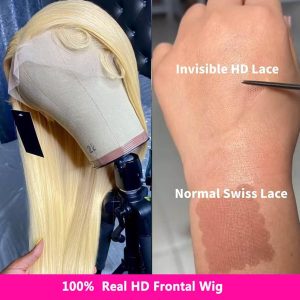 center wig asian raw hair 13x6 hd lace front wig staight human hair wig #613
