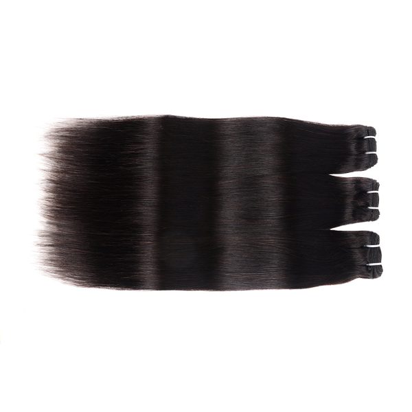 center wig remy hair black straight bundles laotian weaving