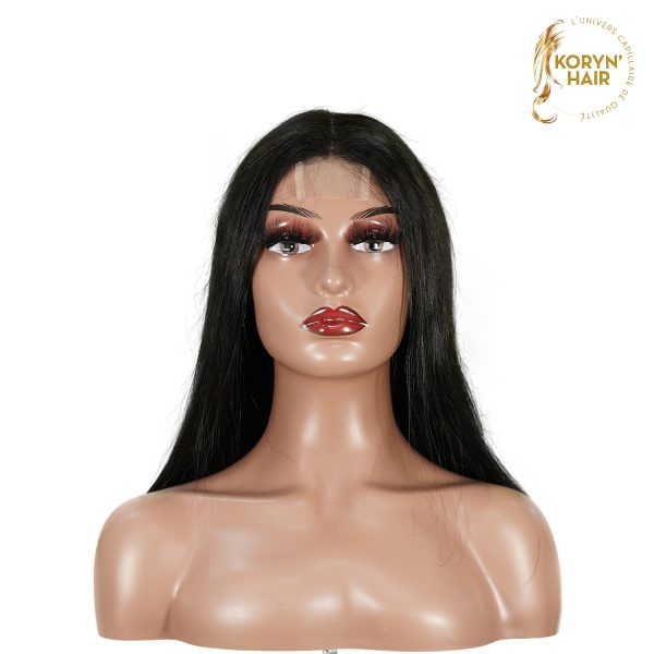 center wig natural black remy hair 2x6 lace closure straight bob human hair wig