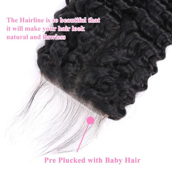 center wig remy hair 5x5 deep wave closure
