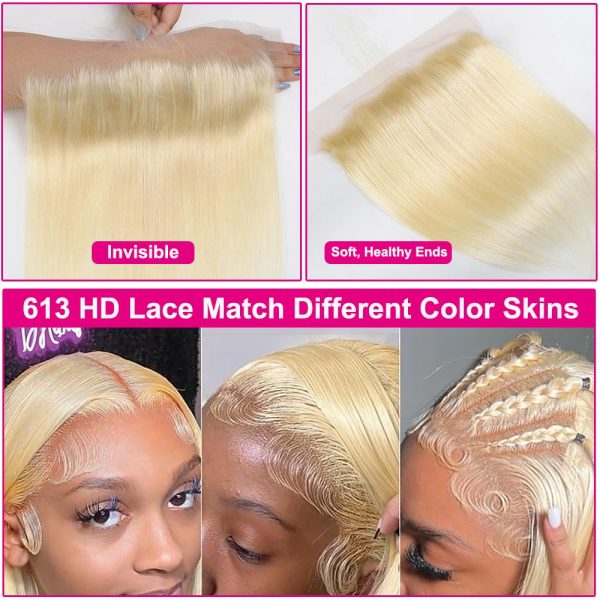 center wig asian raw hair 13x6 straight hd frontal #613