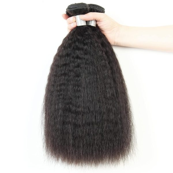 center wig remy hair black yaki straight bundles brazilian weaving