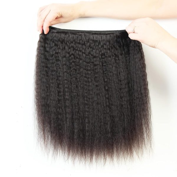 center wig remy hair black yaki straight bundles brazilian weaving