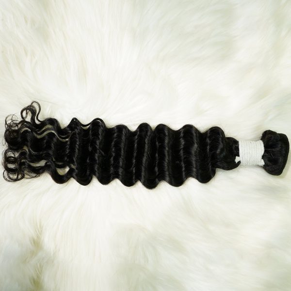 center wig remy hair black deep wave bundles brazilian weaving