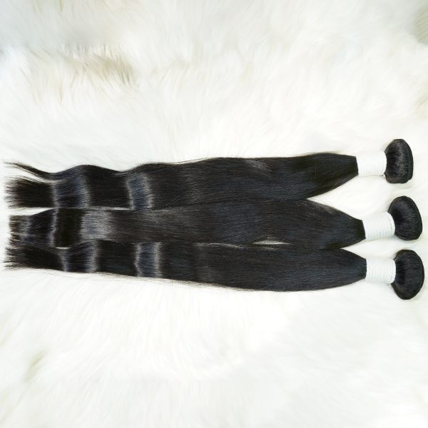 center wig remy hair black straight bundles brazilian weaving