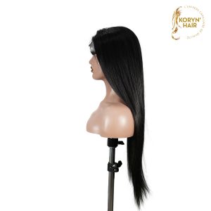 center wig natural black remy hair 6x7 lace closure straight human hair wig