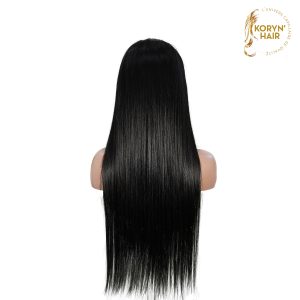 center wig natural black remy hair 6x7 lace closure straight human hair wig