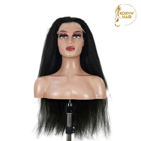 center wig natural black remy hair 6x7 lace closure yaki straight human hair wig