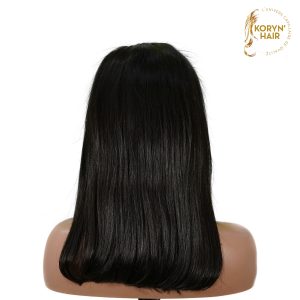 center wig 13x4 straight bob lace front wig natural black asian raw hair