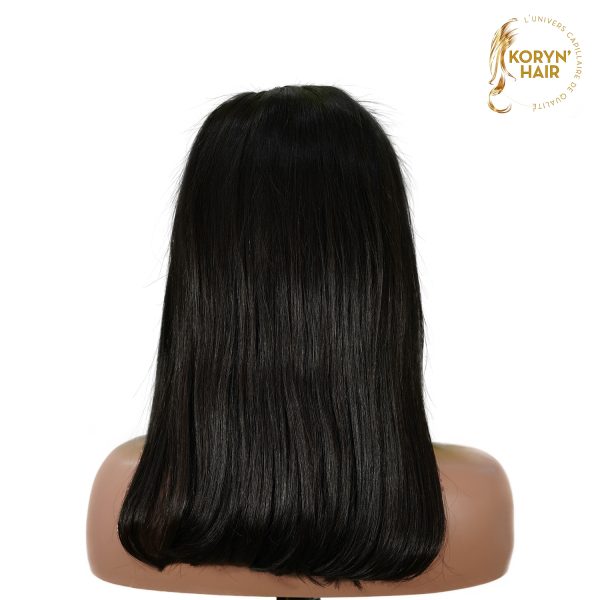 center wig 13x4 straight bob lace front wig natural black asian raw hair