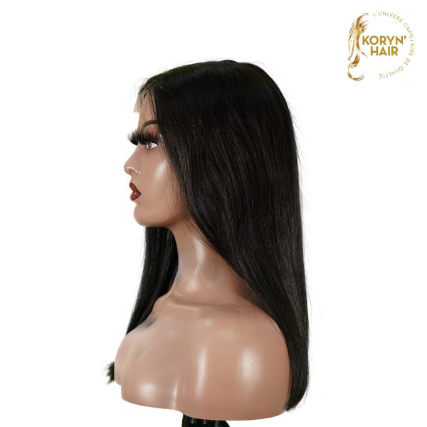 center wig natural black asian raw hair 2x6 hd lace closure straight bob human hair wig