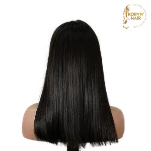 center wig natural black asian raw hair 2x6 hd lace closure straight bob human hair wig