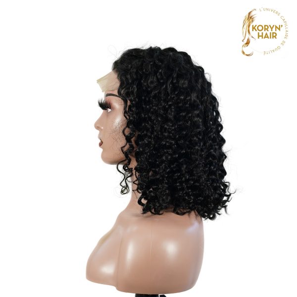 center wig natural black remy hair 5x5 lace closure jerry curly 12 inch bob human hair wig