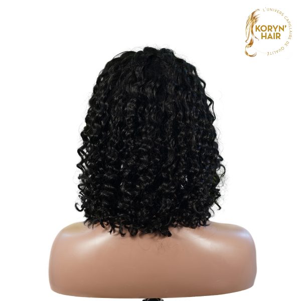 center wig natural black remy hair 5x5 lace closure jerry curly 12 inch bob human hair wig