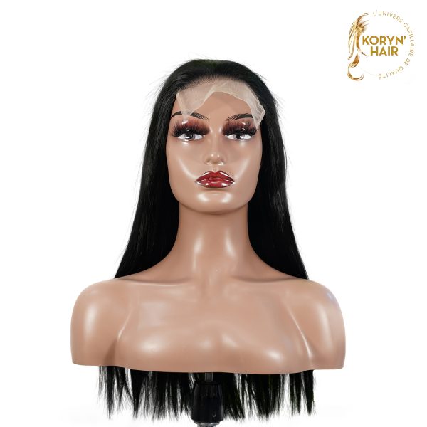 center wig natural black remy hair 5x5 lace closure straight human hair wig