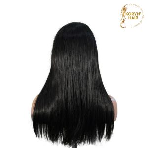 center wig natural black remy hair 5x5 lace closure straight human hair wig