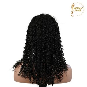 center wig natural black remy hair 5x5 lace closure jerry curly human hair wig