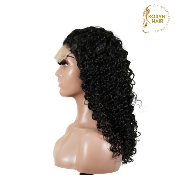 center wig natural black remy hair 5x5 lace closure deep wave human hair wig