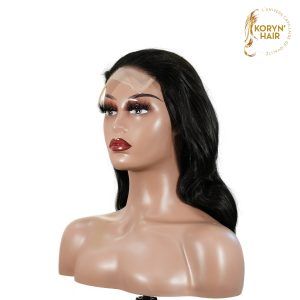 center wig natural black remy hair 5x5 lace closure body wave human hair wig
