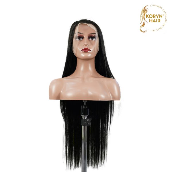center wig 13x4 straight lace front wig natural black remy hair