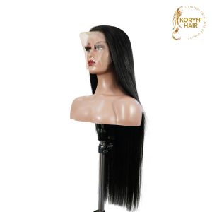 center wig 13x4 straight lace front wig natural black remy hair