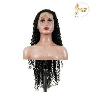 center wig 13x4 deep wave lace front wig natural black remy hair