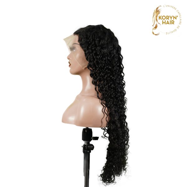 center wig 13x4 deep wave lace front wig natural black remy hair