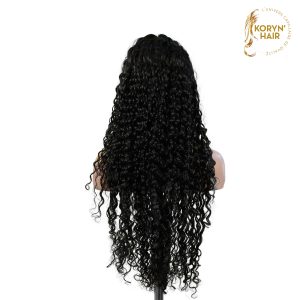 center wig 13x4 deep wave lace front wig natural black remy hair