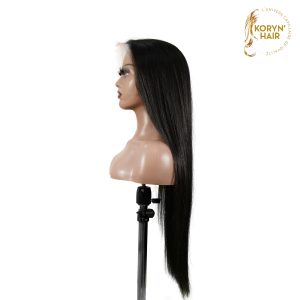 center wig natural black asian raw hair 13x6 hd lace front wig straight human hair wig