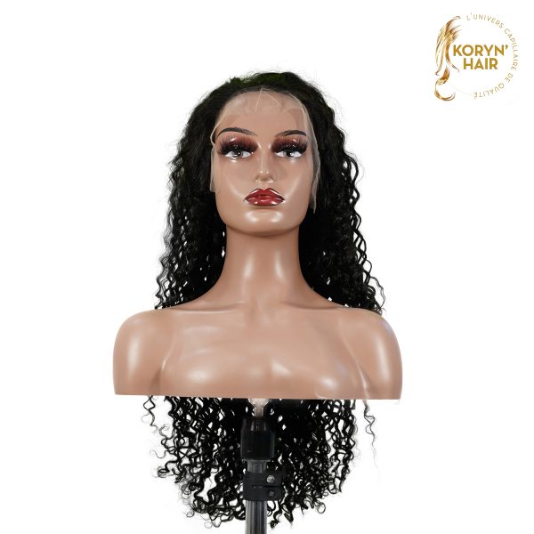 center wig natural black asian raw hair 13x6 hd lace front wig deep wave human hair wig
