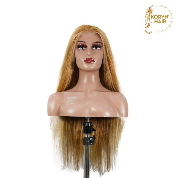 center wig 13x4 straight lace front wig 8&27 honey blonde highlight 26 inch remy hair