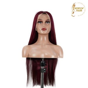 koryn hair 13x4 straight lace front wig 99j color 26 inch remy hair