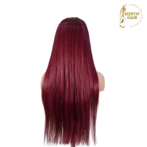 koryn hair 13x4 straight lace front wig 99j color 26 inch remy hair