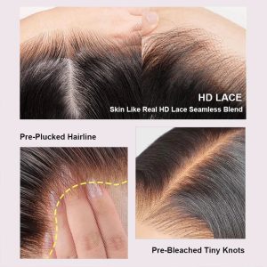 center wig natural black asian raw hair 13x6 hd lace front wig body wave human hair wig