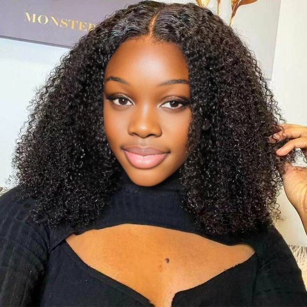 center wig natural black remy hair 5x5 lace closure jerry curly 12 inch bob human hair wig