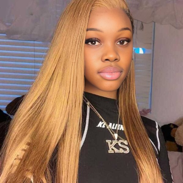 center wig 13x4 straight lace front wig 27 honey blonde remy hair